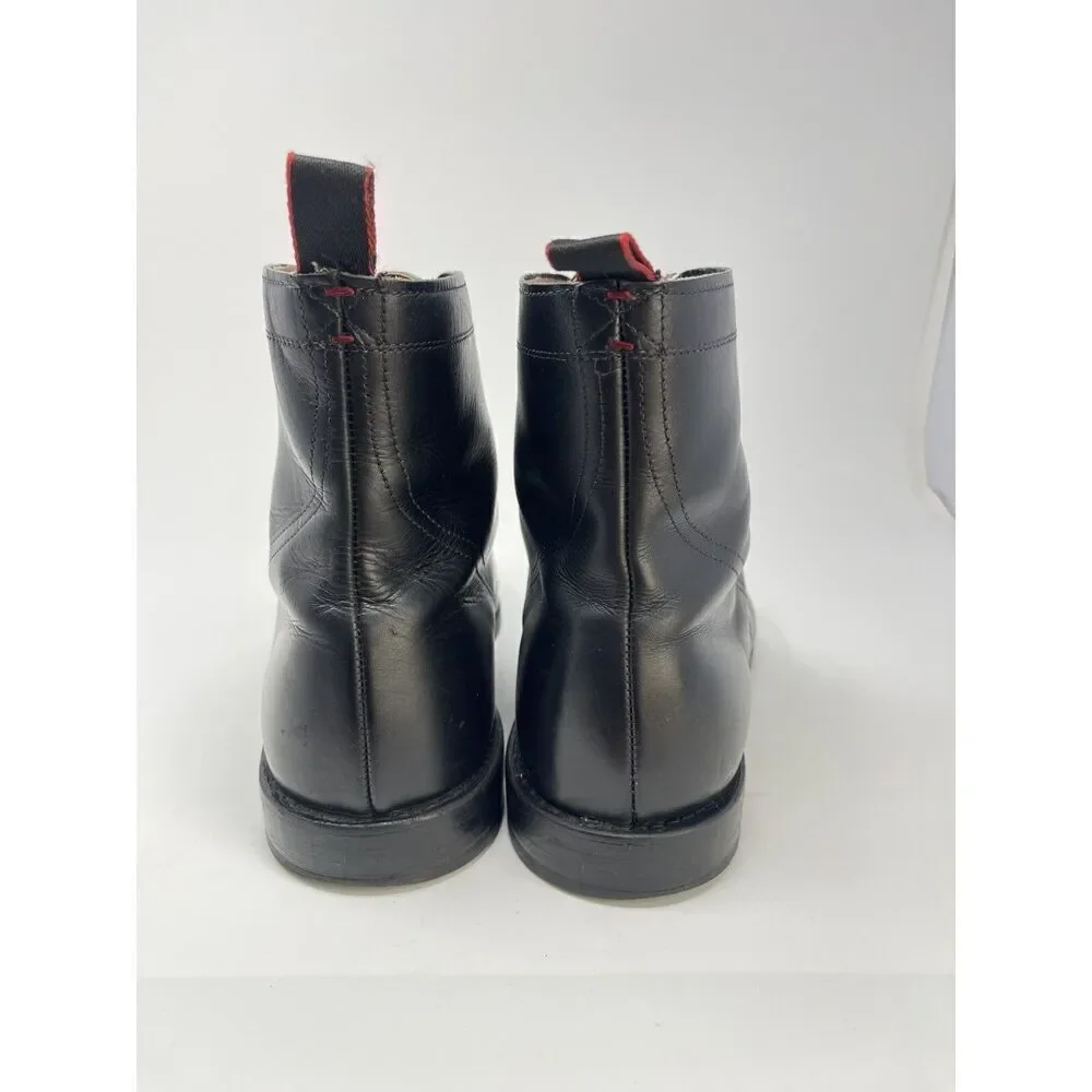 Allen Edmonds First 1st Avenue Black Laced Boots Cap Toe Combo Sole Size 11.5 D